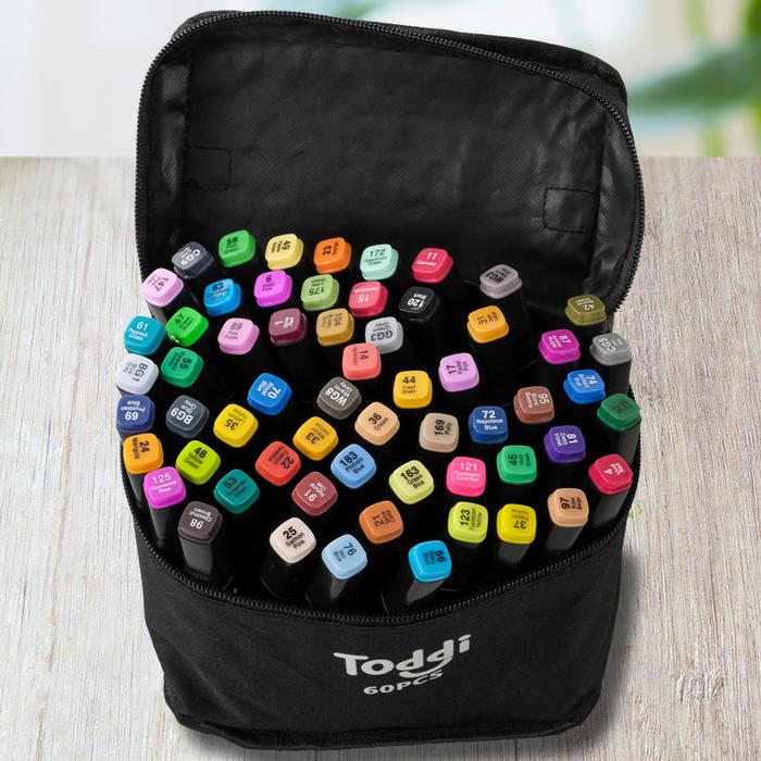 Gambar Spidol Warna Warni 2 Sisi Dual Side Profesional Menggambar - 60 Warna dari NetLook Store undefined Tokopedia