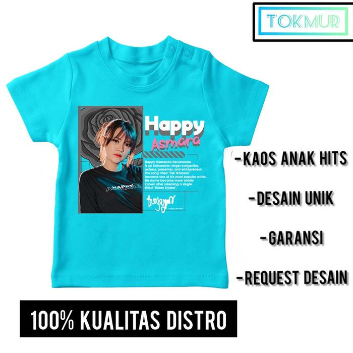 Gambar Baju Kaos Anak Laki Laki Happy Asmara Cotton Combed 30S Tokmur - Biru Muda, XL dari TokmurToko undefined Tokopedia