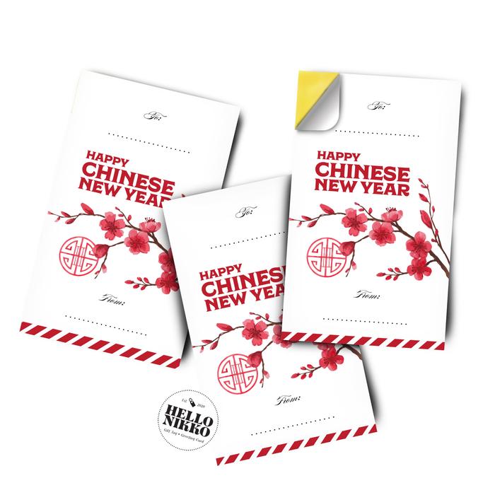 Gambar CNY Sticker label pengiriman gift sinchia tag kartu card kado hampers - GIFT TAG(10PCS) - STICKER(20PCS) dari Hellonikko undefined Tokopedia