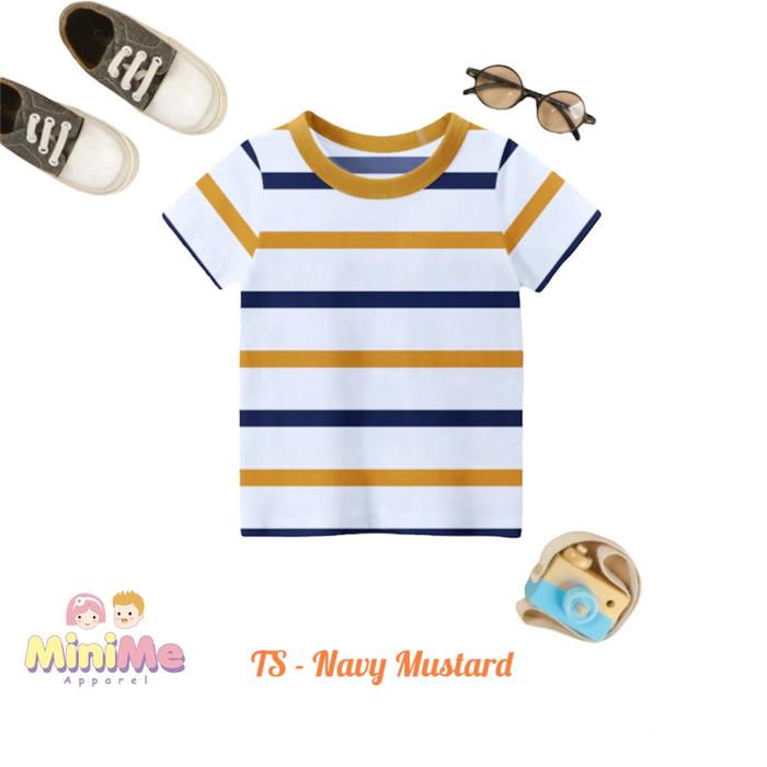 Gambar Minime Apparel Kaos Anak Salur Stripe/Garis Unisex 1-12 tahun - Navy-Maroon, 11-12 tahun dari Minime.Apparel undefined 4 Tokopedia