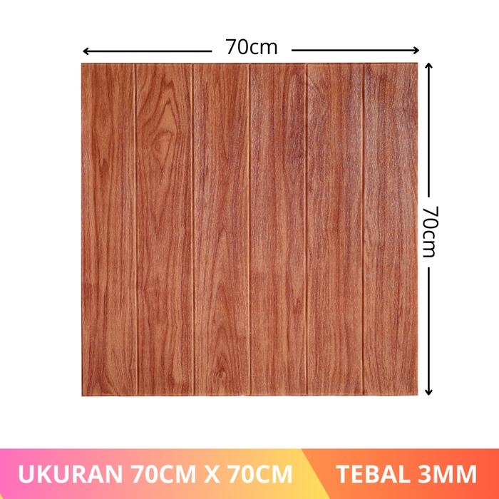 Gambar Wallpaper Stiker Dinding 3D Foam Serat Kayu 70 x 70cm - Kayu Merah, 70x70cm dari one1store.ID undefined Tokopedia