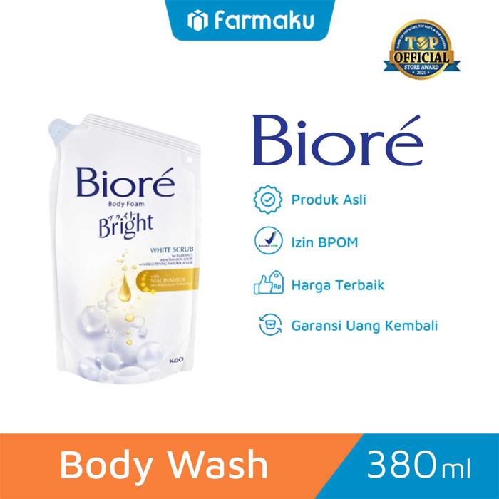 Gambar Biore Body Foam White Scrub Pouch 380 ml - Sabun Mandi dari Farmaku undefined Tokopedia