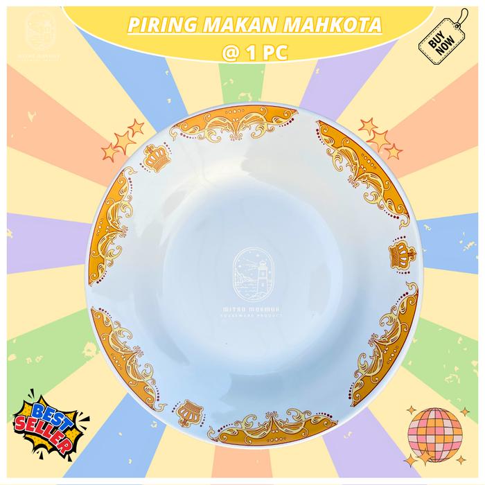 Gambar Piring Makan Mahkota sunbird 9 Inch Piring Motif Emas Piring Prasmanan - PIRING 1 PC dari WHAREHOUSE MITRA MAKMUR undefined Tokopedia