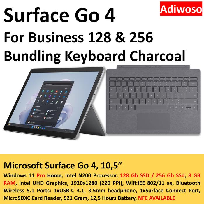 Jual Microsoft Surface Go 4 for Business - Unit Only, N200 8/256