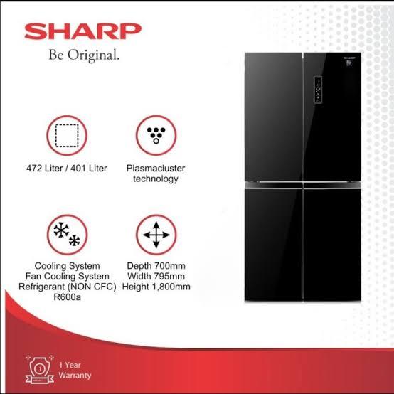 Gambar SHARP SJIF51PG CG Kulkas 4 Pintu Multi Door Inverter SJIF51PG BK CG - Hitam dari Semeru Elektronik Solo undefined Tokopedia
