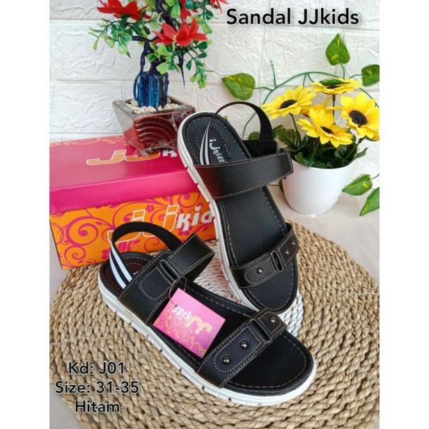 Gambar Sandal anak perempuan cewek wanita JJ Kids GRS 19 - Hitam, 31 dari Diego NaheKU Shoes & Bag undefined Tokopedia