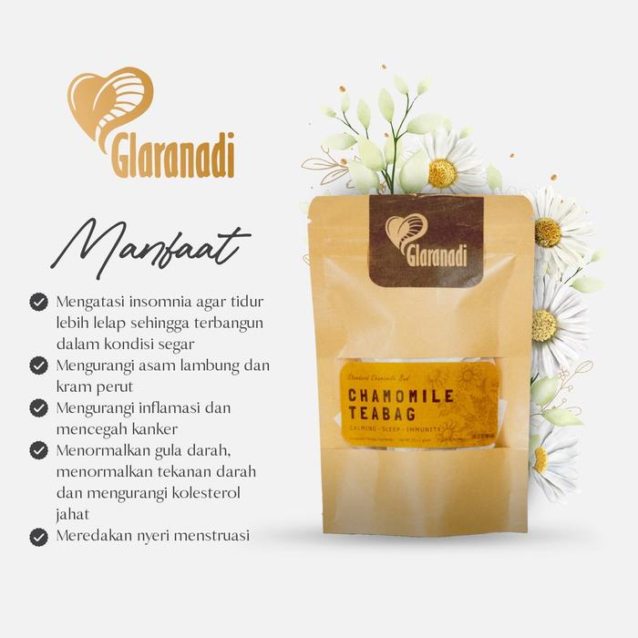 Gambar GLARANADI - Teh Bunga Premium All Variant (Chamomile Lavender Rose Peppermint Blue Pea) 10g - Chamomile, 3 x 1 gram dari Glaranadi undefined Tokopedia