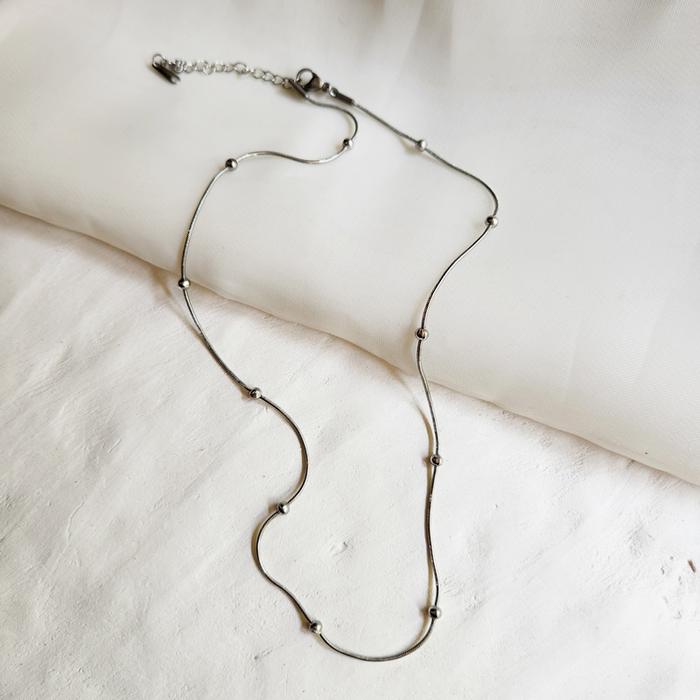 Gambar Nats Living: Kalung Titanium Wanita Anti Karat, Bobba - Bobba Silver dari Nats Living undefined Tokopedia