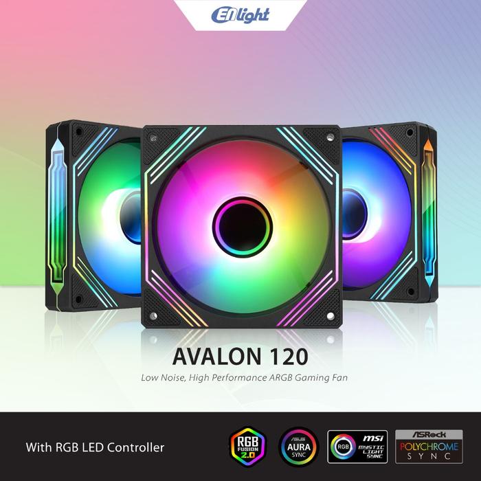 Gambar ENLIGHT Fan set AVALON 120 ( 3 pin ARGB Mirror style, PWM mainboard  , dari MEGA-OLSHOP undefined Tokopedia