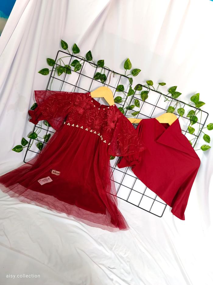 Gambar Aisy Set Gamis Anak dan Bayi Model Brokat SWING Usia 6-12 Tahun - MARUN, 3XL dari Aisy collection6495 undefined Tokopedia