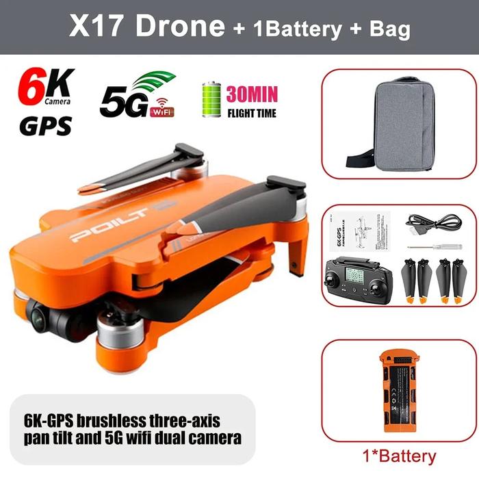 Gambar JJRC x17 RC Drone 5G GPS Wifi fpv 6K dual HD gimbal camera brushless dari vesantra undefined Tokopedia