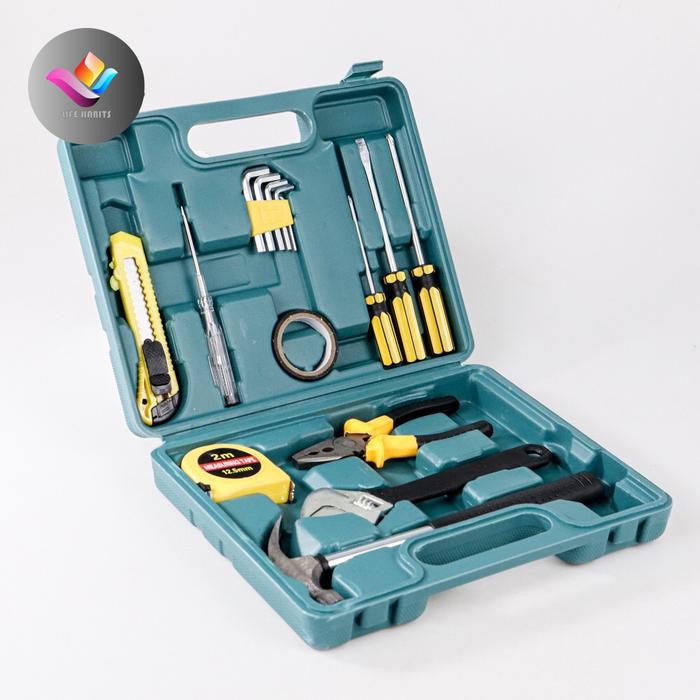 Gambar Hand Tool Kit Toolkit Alat Perkakas Set 15 in 1  Box YL-8016 dari LIFE HABITS undefined Tokopedia
