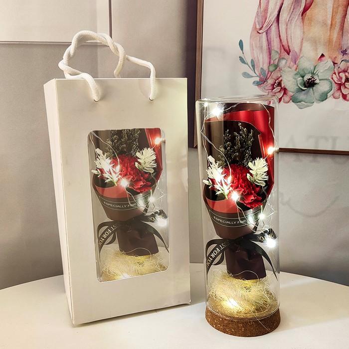 Gambar Bucket Bunga Dekorasi Artificial Flower Bucket Lampu LED Valentine - Merah dari WACO STORE JKT undefined Tokopedia