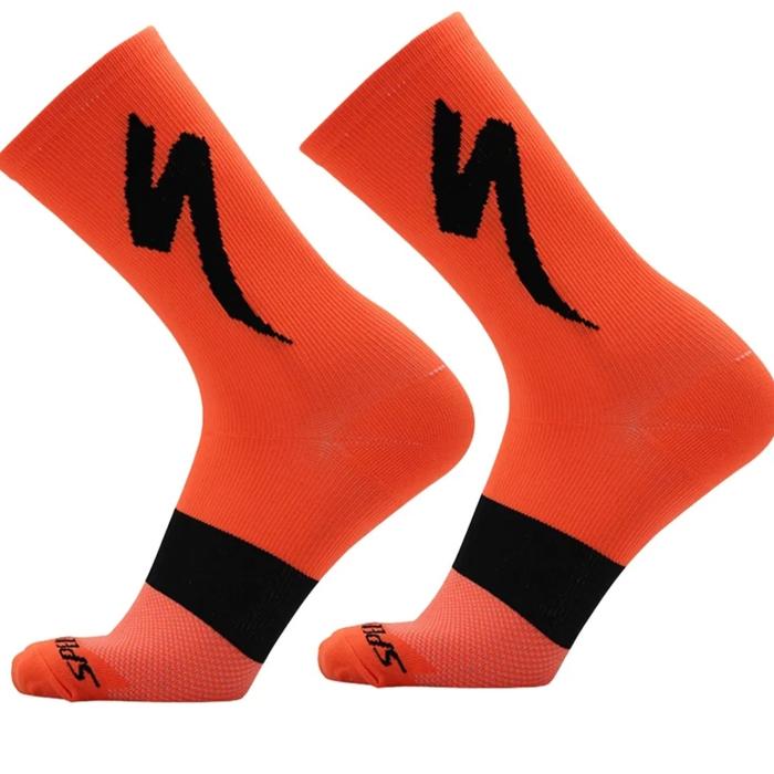 Gambar Kaos Kaki Sepeda Specialized Bahan Breathable Import Warna Merah - Orange dari AliciaBike_Shop undefined Tokopedia