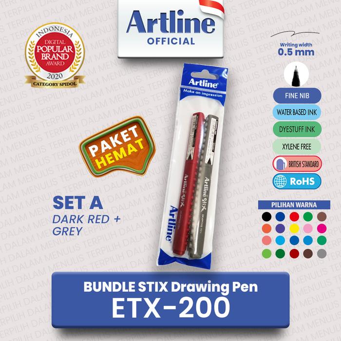 Gambar PROMO HEMAT ARTLINE Spidol Pulpen Stix Drawing Pen ETX-200 - A dari Artline Indonesia undefined Tokopedia