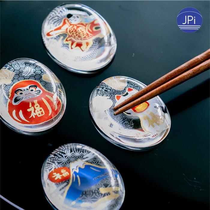 Gambar JPI - Chopstick Rest Glass - Alas Sumpit Jepang Kaca - Dudukan Sumpit - Daruma dari JPI Shop Id undefined Tokopedia