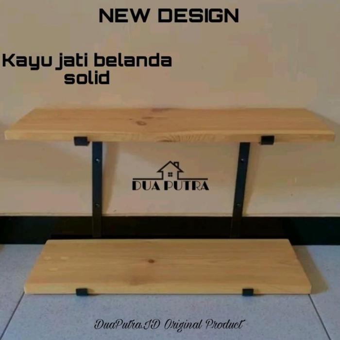 Gambar SN rak ambalan dinding dekorasi kamar tidur kantor 2 su - Putih, Panjang 60cm dari kajjamart098 undefined 2 Tokopedia