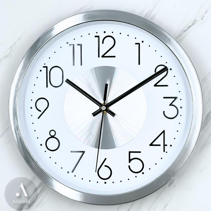 Gambar Jam Dinding Modern Minimalis diameter 25 cm - White dari Atarashi ID undefined Tokopedia