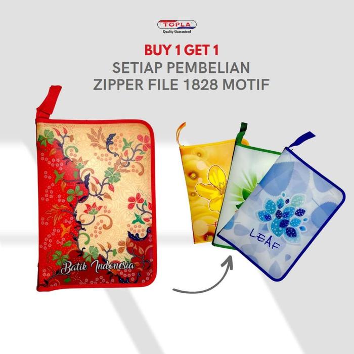 Gambar Map Zipper / Map Zipper Motif Batik / Map Plastik Reseleting Motif - Batik Bunga, Hijau dari naufal0115 undefined Tokopedia