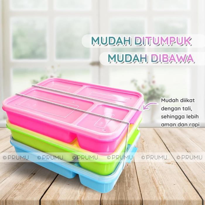 Gambar Ompreng Makan Sekat 4 Lunch Box Anak | Kotak Bekal Nasi Sayur Katering dari Delapan Jaya Hengky undefined Tokopedia