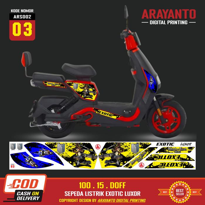 Gambar Stiker Striping Sepeda Listrik Exotic Luxor Variasi ARS02 AoT - 03 Doff, Quantac Lentur dari Arayanto Sticker undefined Tokopedia