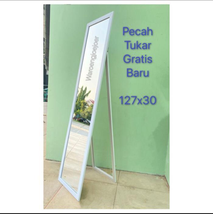 Gambar Standing Mirror Full body 127 x 35 or 127 x 30 Full cermin - Gantung 97 x 35, Putih dari WaroengJoeJoer undefined Tokopedia
