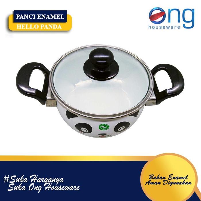 Gambar cvg Panci Masak Enamel 18Cm 22Cm 24Cm Hello Panda Maspion dari cv gagate undefined Tokopedia