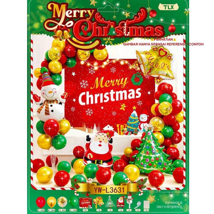 Gambar CHRISTMAS DECORATION KIT PACK NATAL BALON SET DEKORASI HIASAN BALON - #1 dari Pixie Ballons undefined 3 Tokopedia