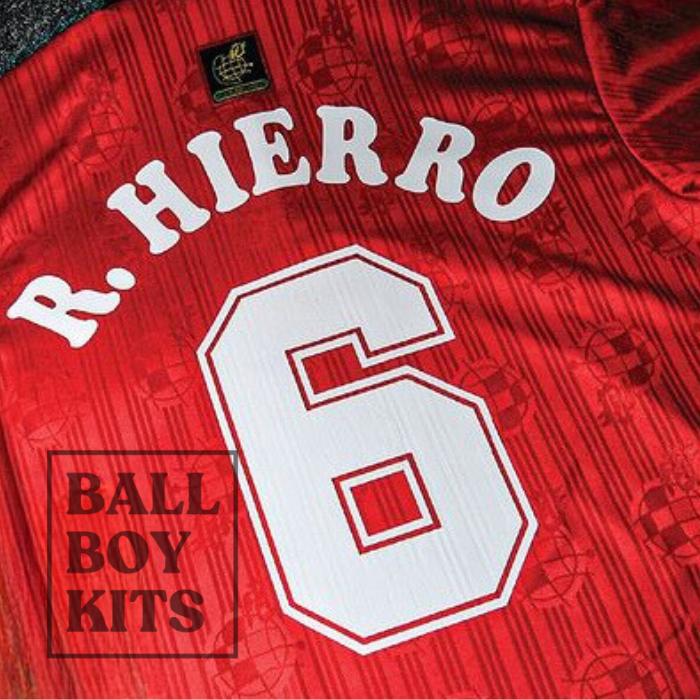 Gambar Original Spain Retro 1996 Home Kit Repro Jersey - #6 R. HIERRO, M dari Ball Boy Kits Store undefined Tokopedia
