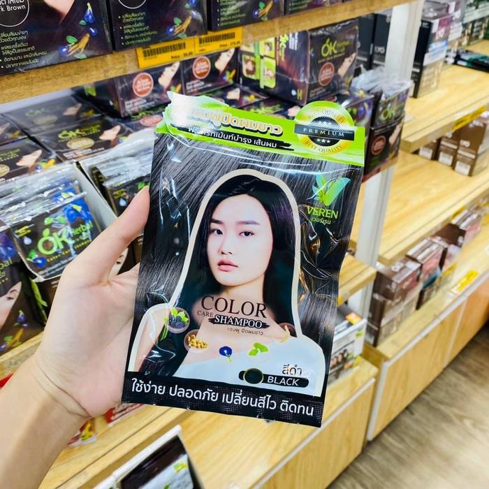 Gambar LYO HAIR COLOR SHAMPOO ORIGINAL THAILAND / shampo pewarna rambut - VAREN BLACK dari BlessMart undefined Tokopedia