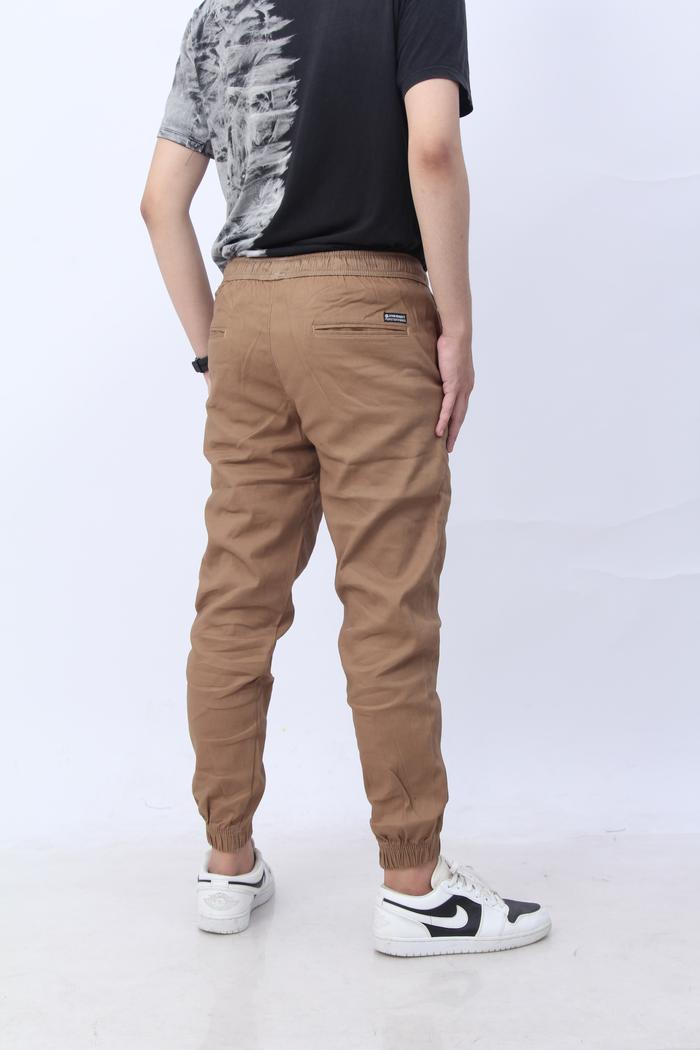 Gambar Celana Pria Jogger Pants Pria Joger Chino Sirwal Panjang Slim Fit - Coklat Millo, 28 dari Synn Project undefined Tokopedia
