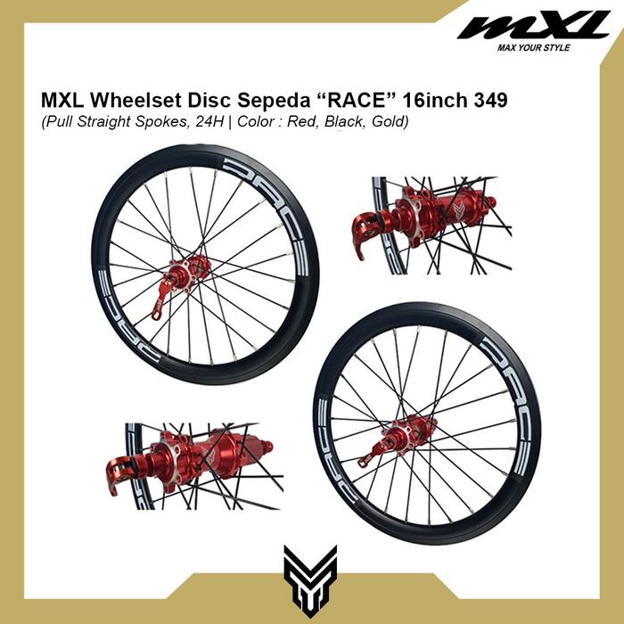 Gambar MXL Wheelset Disc Race 16" 349 Roda Sepeda Set Velg Lengkap Cycling - Red dari MXL Sports Indonesia Kota Administrasi Jakarta Selatan Tokopedia