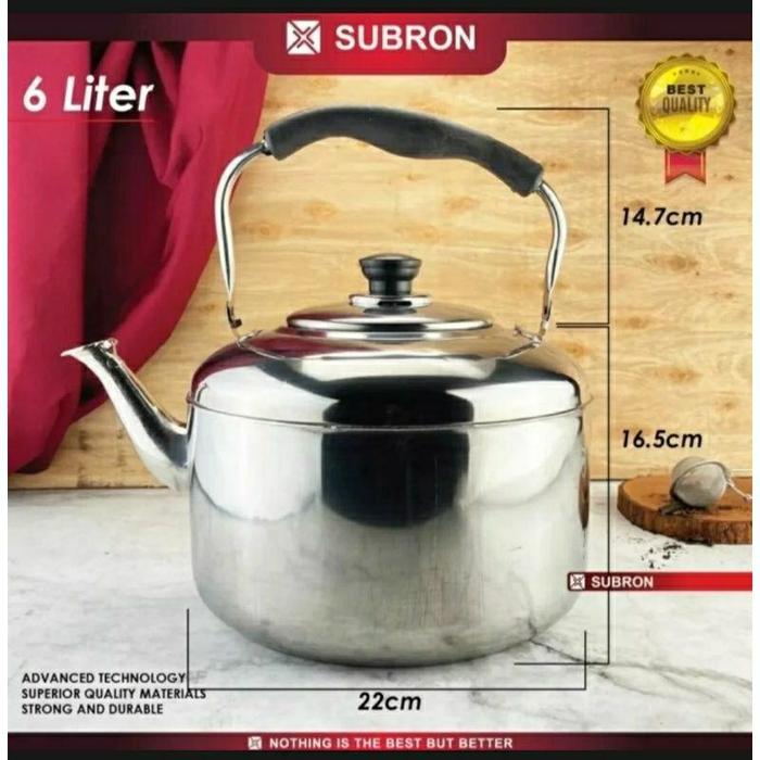 Gambar Teko Siul Subron/Teko Bunyi Stainless Steel 4.dan 6 L - 6 LITER dari Fifinemall undefined Tokopedia