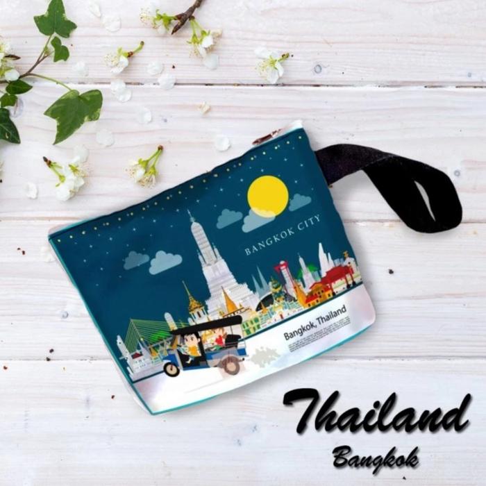 Gambar Pouch - Dompet - Souvenir Thailand | Grosir - Bangkok Blue dari Alvystreet undefined Tokopedia