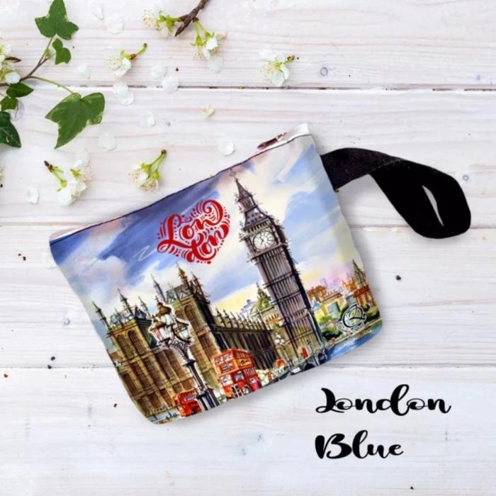 Gambar Pouch - Dompet - Souvenir Motif London | Grosir - London Blue dari Alvystreet undefined Tokopedia