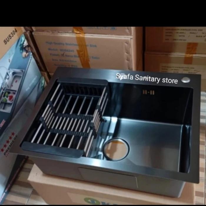 Gambar kitchen Sink 5040 Black Stainless /Tempat cuci piring hitam body only - body only dari Syafa Sanitary Store undefined Tokopedia