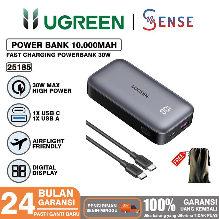 Gambar UGREEN PowerBank Laptop Macbook 25.000Mah Fast Charging 145w 90597A - 10.000MAH 30W dari SENSE OFFICIAL STORE undefined Tokopedia