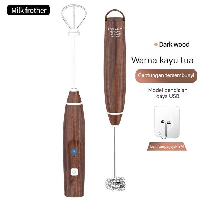 Gambar MOMODA Alat Kocok Telur Elektrik Pengaduk Kopi Elektrik Cappuccino - coklat tua dari Rashamall undefined Tokopedia
