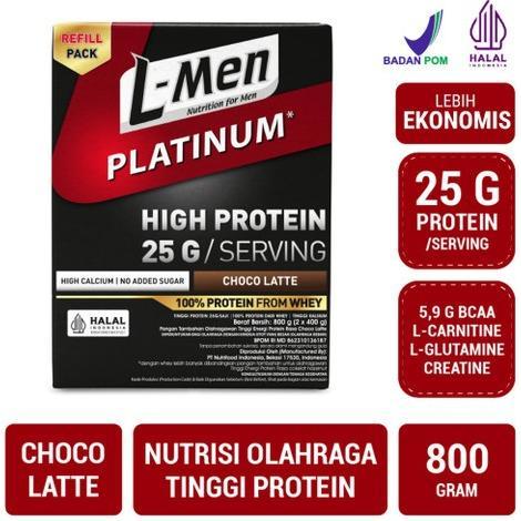 Gambar L-Men Platinum 800 Gr Whey Protein With Isolate Lmen Choco Latte - Refill Choco dari BABULA MARKET undefined Tokopedia