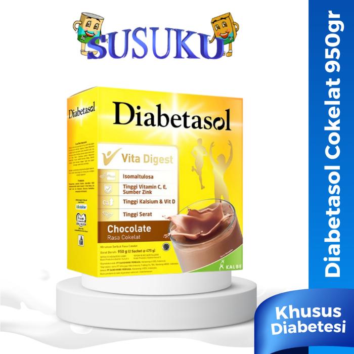 Gambar Diabetasol Susu Nutrisi Pengganti Makan Diabetes Rasa Vanila/Coklat 95 - Cokelat 950gr dari susuku.id_NEW undefined Tokopedia