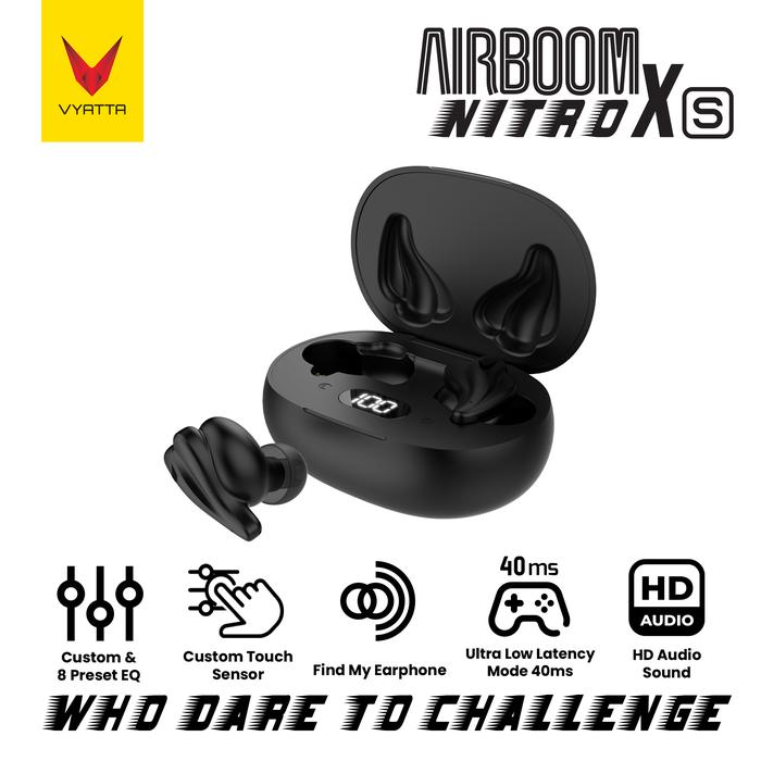 Gambar VYATTA AIRBOOM NITRO X TWS BLUETOOTH EARPHONE GAMING MODE 40 MS G - NITRO XS dari VYATTA Indonesia undefined Tokopedia