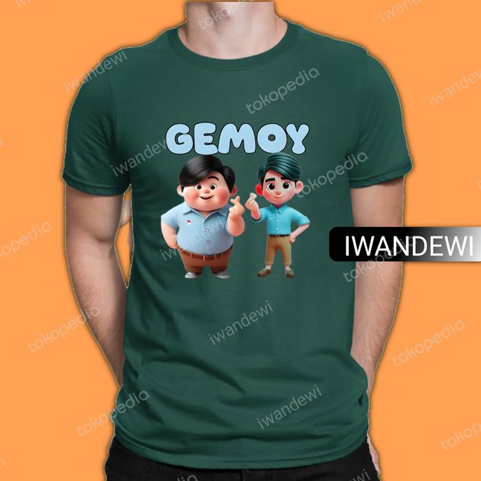 Gambar Kaos Vira Prabowo GEMOY/Baju gemoy prabowo gibran dewasa - Hijau Botol, S dari iwandewi undefined Tokopedia