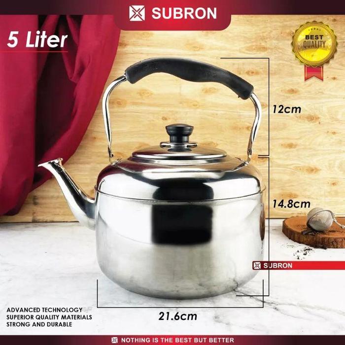 Gambar Teko Siul Subron/Teko Bunyi Stainless Steel 4.dan 6 L - 5 LITER dari Fifinemall undefined Tokopedia