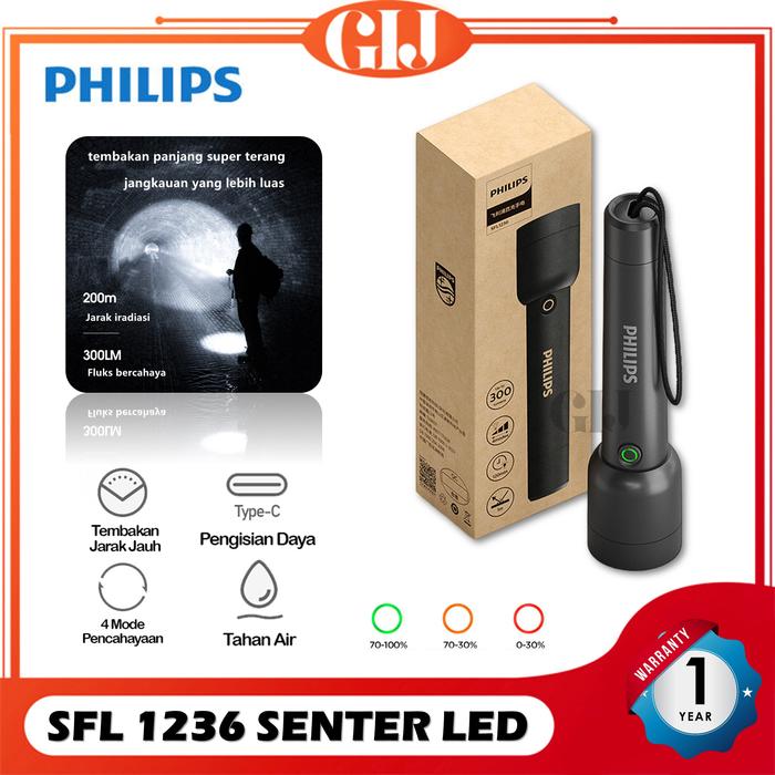 Gambar Philips Lampu Senter LED / Senter Police Swat Flashlight Super Terang - SFL1236 dari Gadget iPhone Jakarta undefined Tokopedia