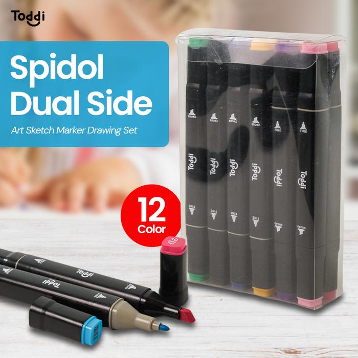 Gambar 80 Pcs PREMIUM Spidol Sepidol Gambar Warna Warni 2 Sisi Art Set - 12 Warna dari Mojayan Online Shop undefined Tokopedia