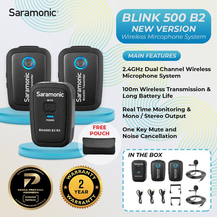 Saramonic Blink500 B2デュアルチャネルワイヤレスマイクキット 