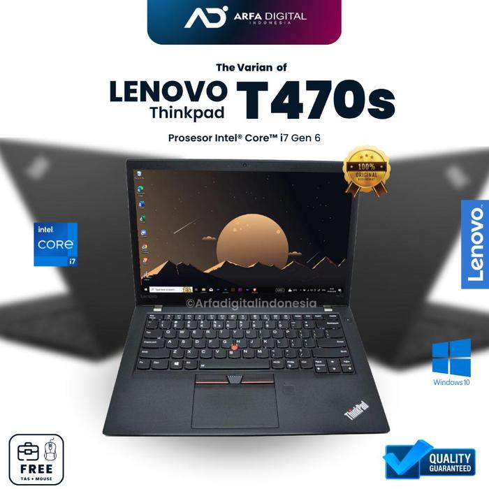 Jual Laptop Lenovo ThinkPad T470s Core i7 Gen RAM 8GB SSD 256GB