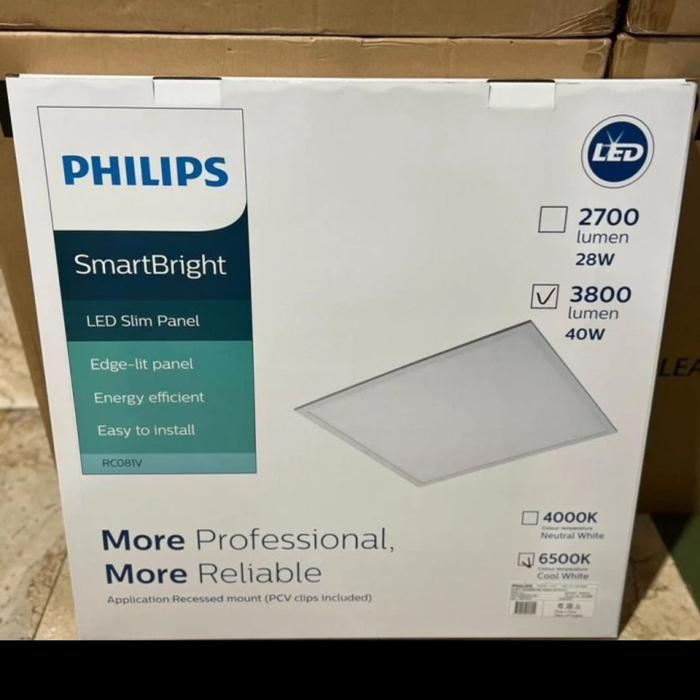 Gambar lampu plafon gypsum philips 29w 40w 60x60 rc091v led panel 28w 40w - 60x60 28 WATT, PUTIH 6500K dari PROLED ELECTRIC undefined Tokopedia