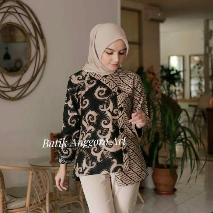 Gambar BAJU BATIK WANITA MODERN MONALISA GENES M,L,XL asli PEKALONGAN - Kate coklat, M dari toko ozan124 undefined 5 Tokopedia