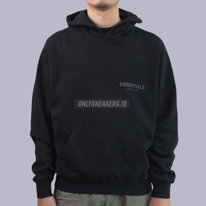 Gambar ESSENTIALS FOG SMALL LOGO REFLECTIVE BLACK HOODIE (100% Authentic) - XS dari ONLYSNEAKERS.ID undefined Tokopedia